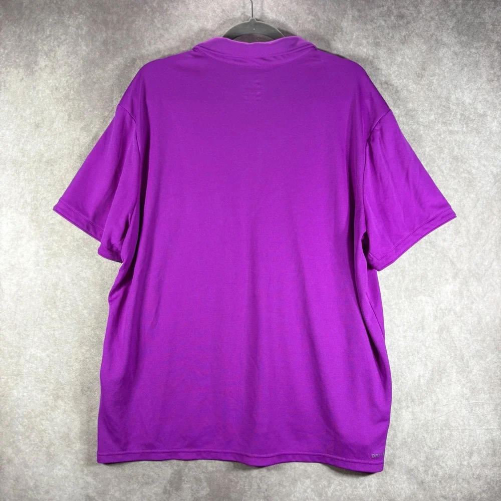 Nike Polo Shirt Mens XXL Purple Dri-Fit Golf Performance Short Sleeve Active